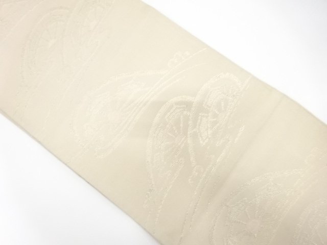 紗　波車模様織り出し　袋帯